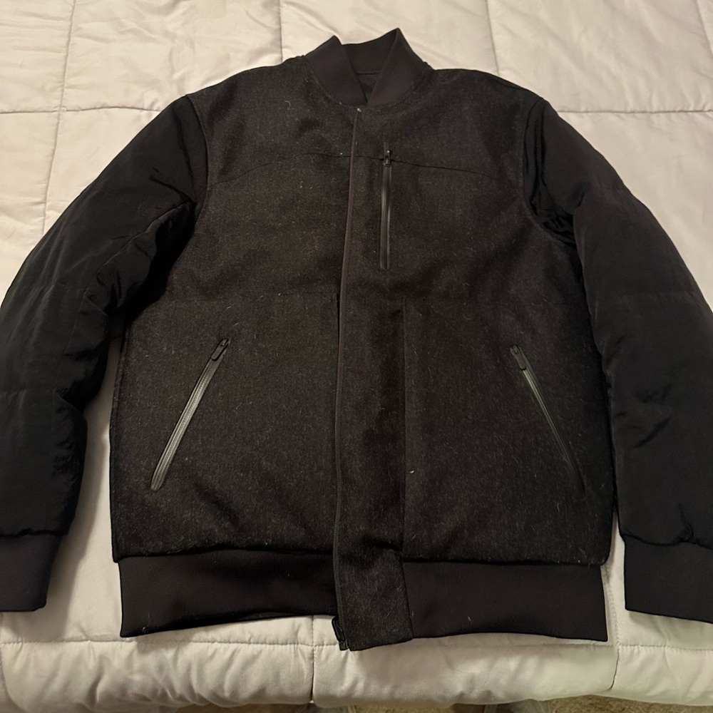 lululemon athletica Roam Far Wool and Down reversible Black Bomber Jacket